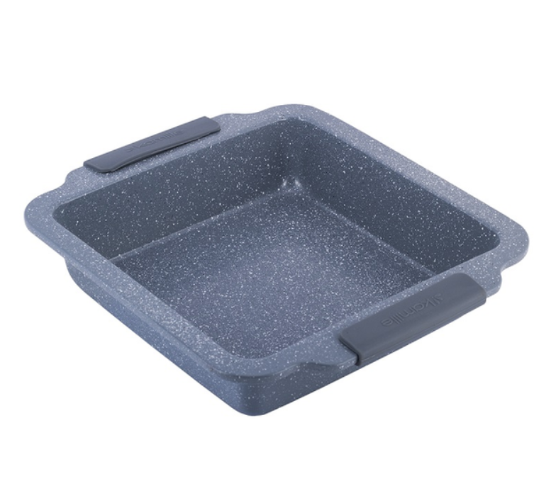 Форма для запікання квадратна Kamille 30,5х27х6 см із вуглецевої сталі з мармуровим покриттям, фото 1