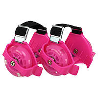 Ролики на п'яту взуття Флеш-ролери двоколісні з розсувною системою Record SK-166 Record Flashing Roller SK-166 кольори в