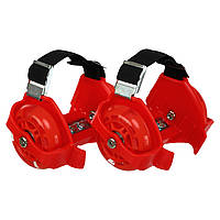 Ролики на п'яту взуття Флеш-ролери двоколісні з розсувною системою Record SK-166 Record Flashing Roller SK-166 кольори в