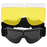 Окуляри захисні маска зі змінними лінзами та чохлом SPOSUNE JY-002 чорний