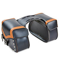 Кофри бічні для мотоцикла зі шкірозамінника BUOTAI H-17 2 кофра чорний