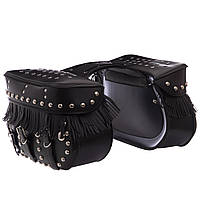 Кофри бічні для мотоцикла зі шкірозамінника BUOTAI H21 2 кофра чорний