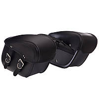 Кофри бічні для мотоцикла зі шкірозамінника BUOTAI H01-2 2 кофра чорний