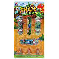Фінгерборд набір для пальців 3 фінгерборди 3 фішки 3 наклейки DINOSAUR SH093455