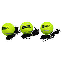 Тенісний м'яч тренувальний на еластичній гумці Fight Ball набір 3 шт TELOON T818C-3 салатовий
