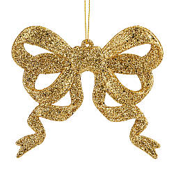 Ялинкова іграшка "Блискучий бантик", золота, 12 см Solar Moon
