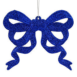 Ялинкова іграшка "Блискучий бантик", синя, 12 см Solar Moon