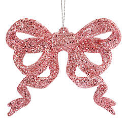 Ялинкова іграшка "Блискучий бантик", рожева, 12 см Solar Moon