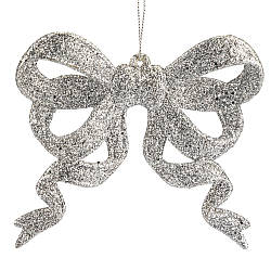 Ялинкова іграшка "Блискучий бантик", срібна, 12 см Solar Moon