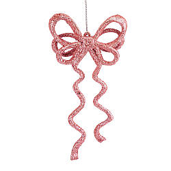 Ялинкова іграшка "Блискучий бантик", рожева, 17 см Solar Moon