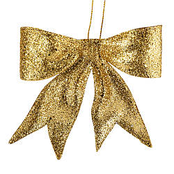 Ялинкова іграшка "Блискучий бантик", золота, 11 см Solar Moon