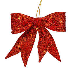 Ялинкова іграшка "Блискучий бантик", червона, 11 см Solar Moon
