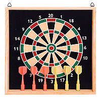 Дартс настільний магнітний із дерева 6 дротиків і мішень Baili BL-201 24см