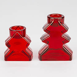 Набір з 2 підсвічників "Ялинка", червоний, 8,5*7 см Solar Moon