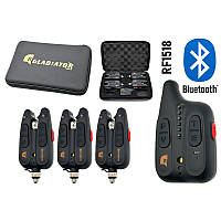 Сигналізатор клювання GLADIATOR BL1518 3+1 BLUETOOTH Black з пейджером Набір для риболовлі R_2545
