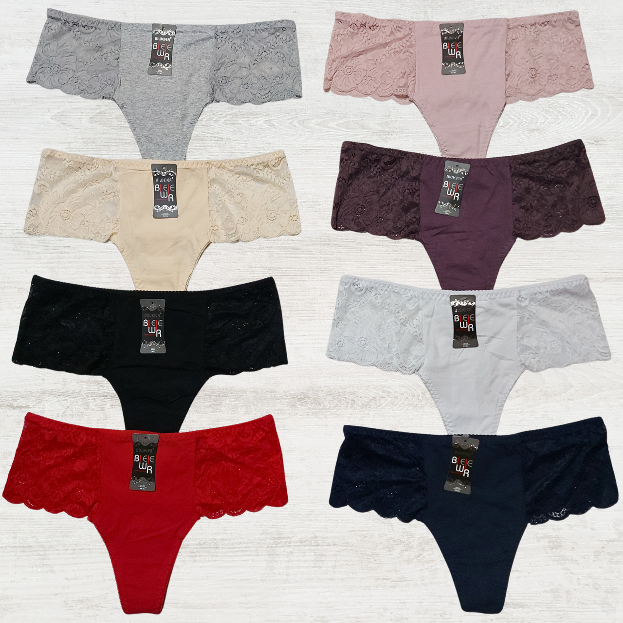 Бікіні Бавовняні З Мереживом Biweier Мікс 24шт (3022), фото 1