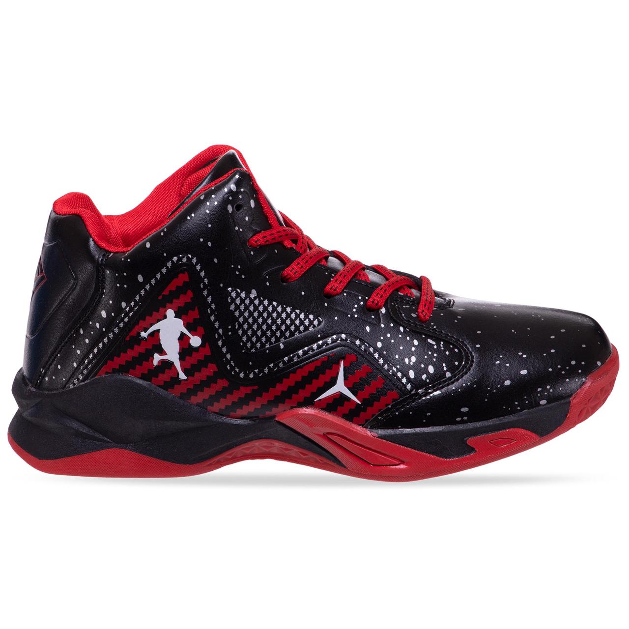 Кросівки баскетбольні JDAN OB-7129-6 розмір 40-45 Чорний-червоний, фото 1