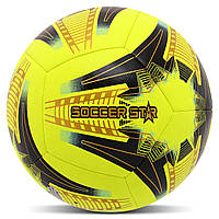 М'яч футбольний гібридна зшивка HYBRID SOCCER STAR FB-4467 №5 PU жовтий-чорний