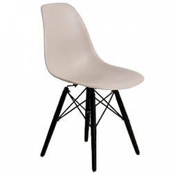 Стілець пластиковий бежевий Тауер Вуд стілець для кухні та зони очікування