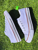 СКІДКА 38 р Конверси жіночі БІЛІ кеди кросівки в стилі chuck teylor чоловічі унісекс текстиль демі, фото 4