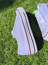 СКІДКА 38 р Конверси жіночі БІЛІ кеди кросівки в стилі chuck teylor чоловічі унісекс текстиль демі, фото 5