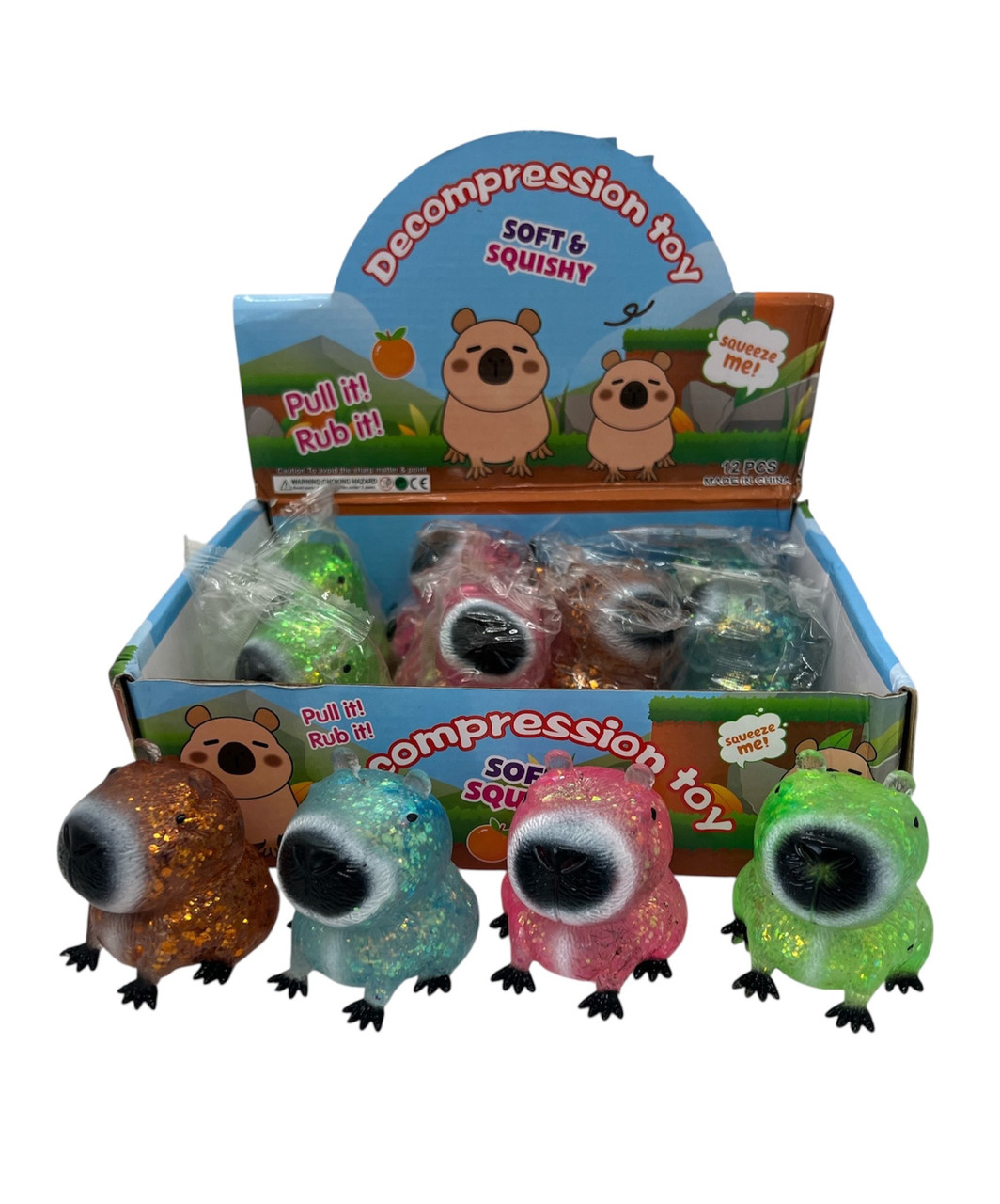 Антістрес тягучка Капібара з блискітками, фото 1