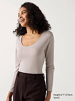 Жіночий лонгслів UNIQLO HEATTECH 1159843080 (Сірий XXL)