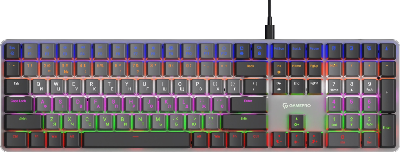 Клавіатура GamePro MK145R Red Swich RGB Dark Gray