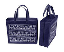 Еко- Сумка ВОХ з ручками і блискавкою Український орнамент. 320-270-100. 85 гр . м кв.. Темно-синій