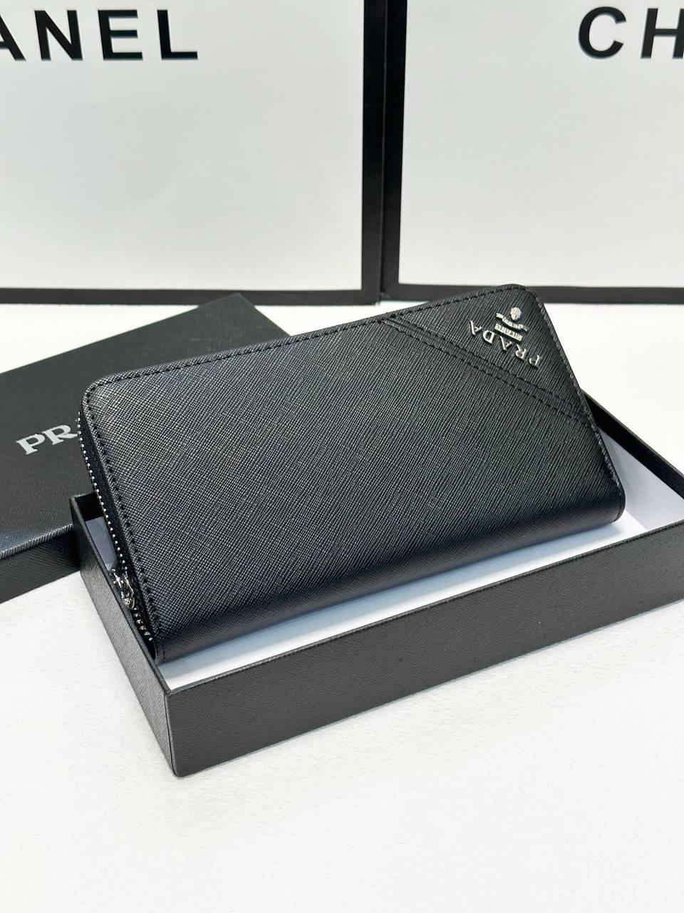 Чоловічий чорний клатч Prada, фото 1