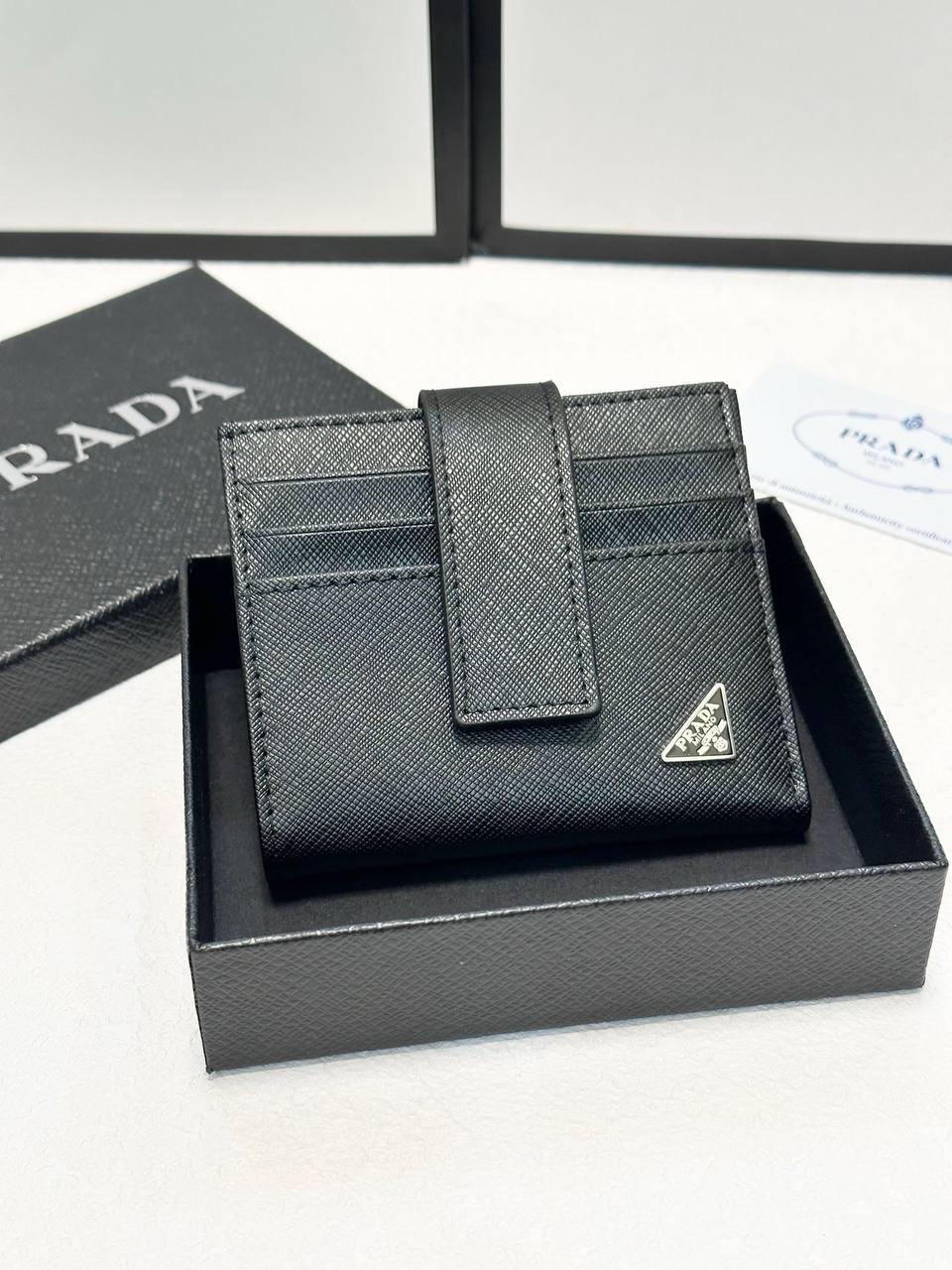 Чоловічий чорний Портмоне Прада, фото 1