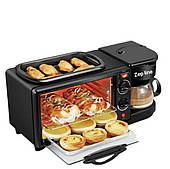 Електрична піч кавоварка гриль сковорода Zepline ZP-116 на 12 л 4500 Вт багатофункціональна піч для кухні