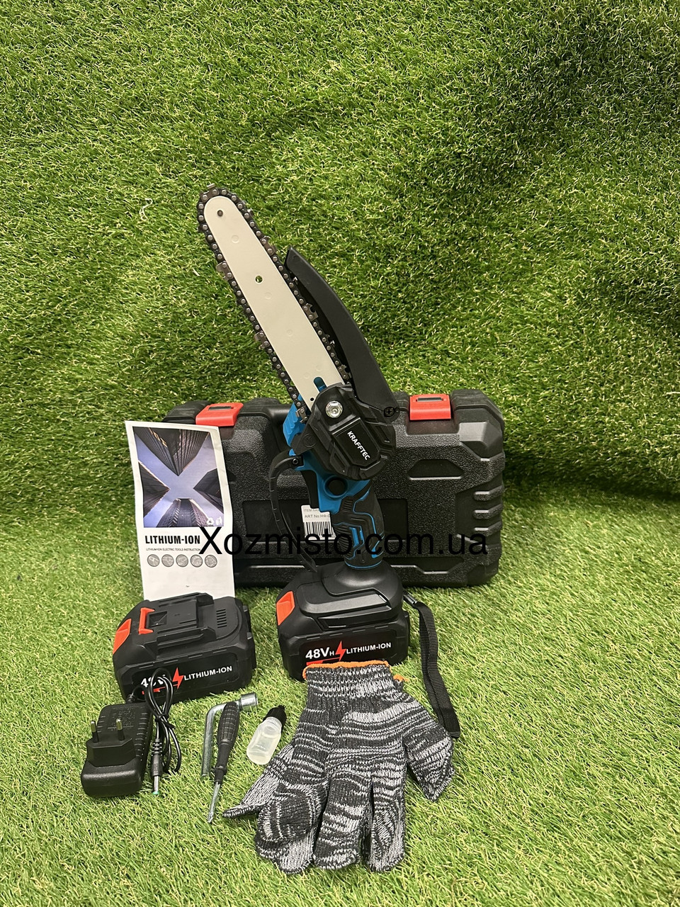 Акумуляторна мініпила Krafftec Німеччина [48 V 6 Ah / 1200 Вт / 2 акумул] 6 дюймів, фото 1