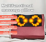 Масажна подушка 6-в-1 з підігрівом – для шиї, спини, ніг, попереку та живота, фото 4