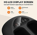 Електричний масажер для ніг з підігрівом і LCD дисплеєм – 3 режими, компресія та знімний чохол, фото 5