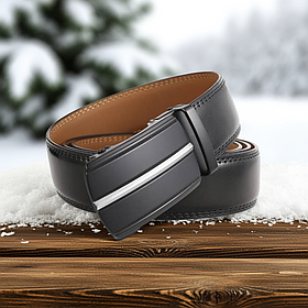 Чоловічий шкіряний ремінь із пряжкою автомат Leather Collection (7812)