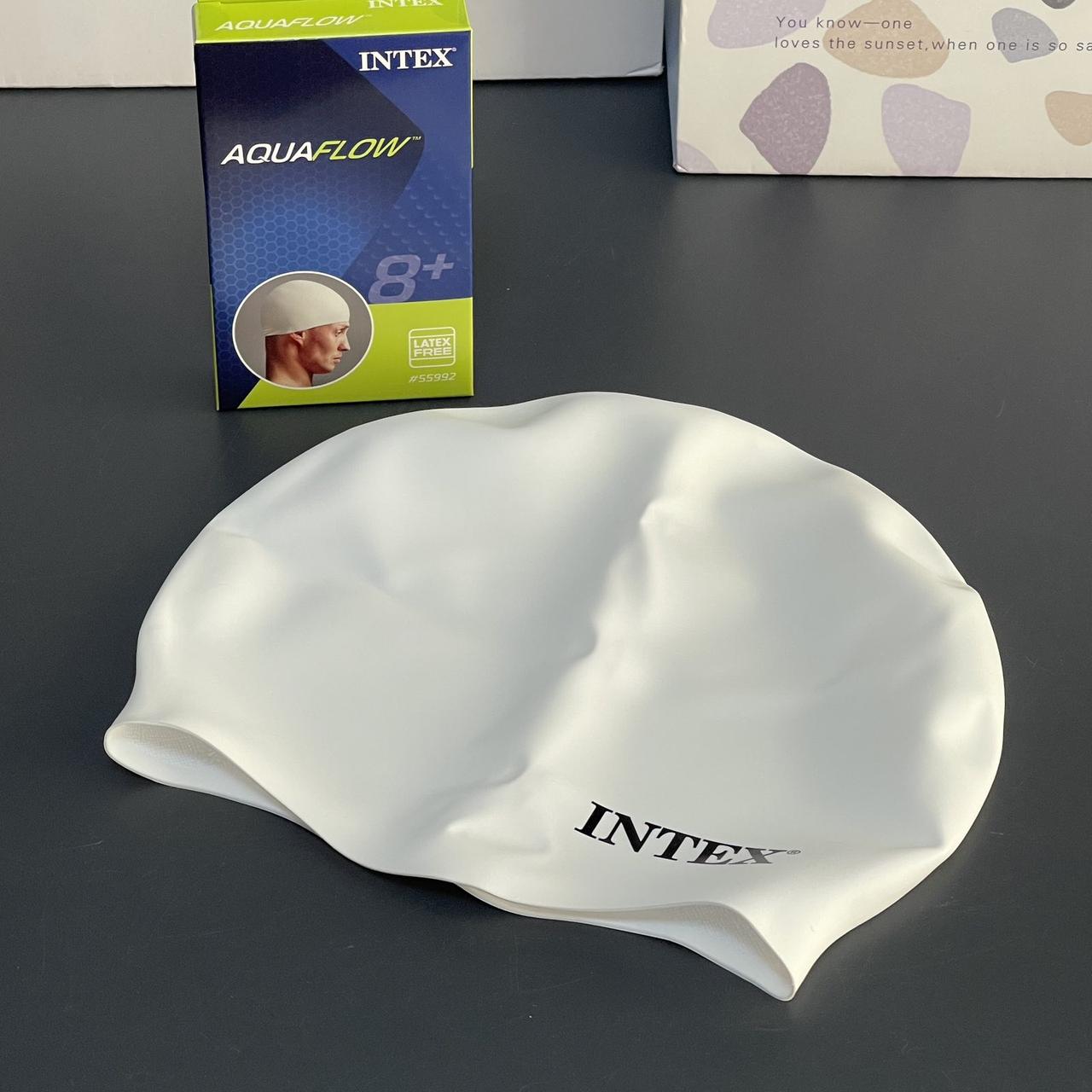 Шапочка для плавання, біла Intex 55992 ЛТ, фото 1