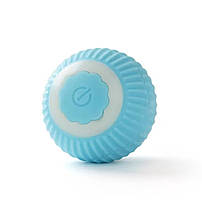 Інтерактивна USB Смарт іграшка обертаючийся м'ячик для котів і маленьких собак блакитний 4.1 см