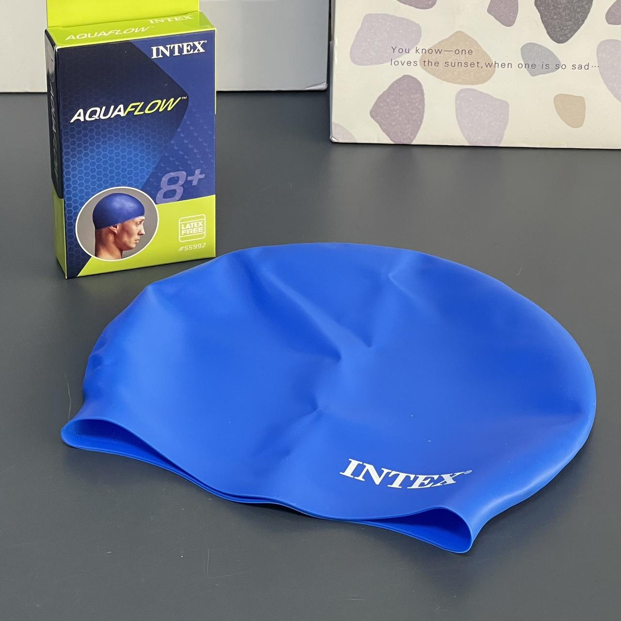 Шапочка для плавання, блакитна Intex 55992 ЛТ, фото 1