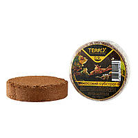 Кокосовий субстрат для тераріуму для равликів Ахатин, рептилій, амфібій, павуків, змій TerriX кокос пресований 0,9 л