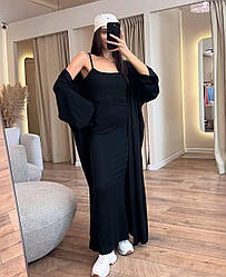 Неймовірно гарний комплект (сукня+ кардиган ) чорного кольору