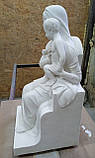 Скульптура з мармуру Мадонна з дитиною 60 см, фото 3