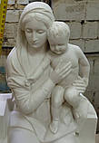 Скульптура з мармуру Мадонна з дитиною 60 см, фото 5
