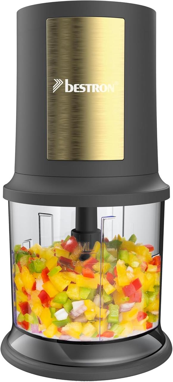 Електричний мультичоппер Bestron AKC200GP з двома різальними лезами та ємністю 500 мл, велика імпульсна кнопка, 3000 об/хв, фото 1