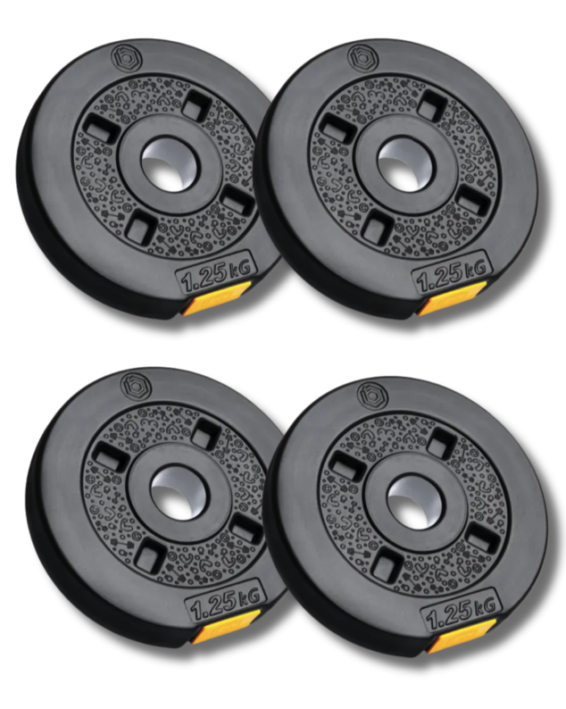 Сет композитних дисків Besport PowerPro 5 (4х1,25 кг) для гантелей і штанг, фото 1