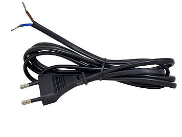 Шнур живлення з вилкою 2х0.75, 1.8 м, чорний