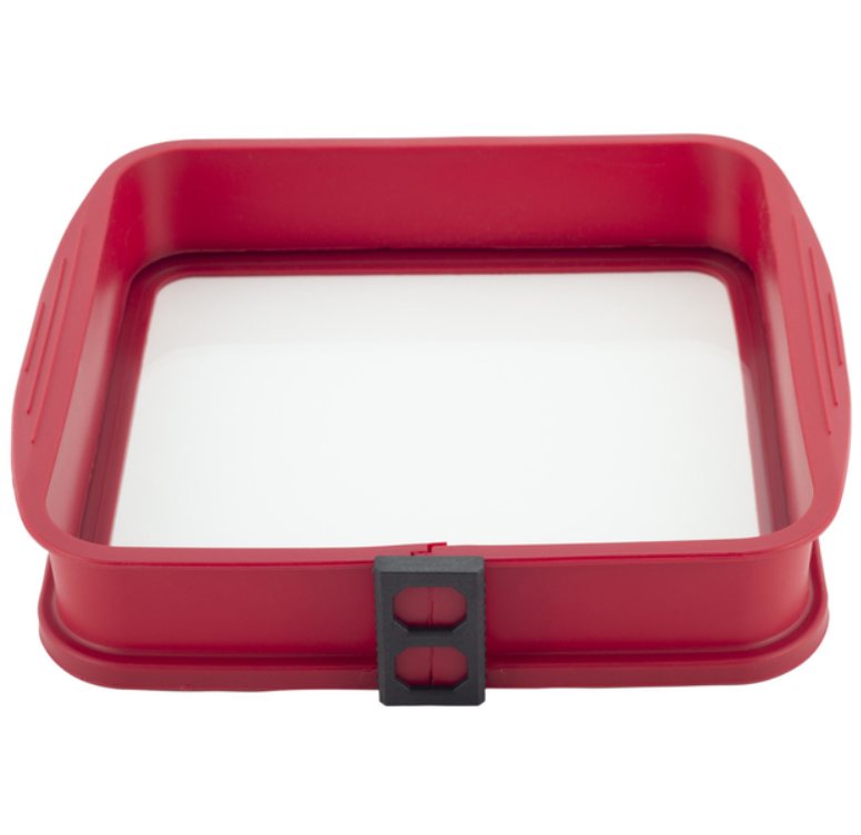 Форма силіконова квадратна зі скляним дном Kamille 26,5х25,1х5,3 см, фото 1