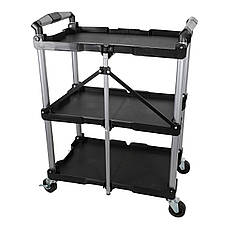 Візок інструментальний складаний 3 відкриті пластикові полиці (SF6007) G.I.KRAFT GI37104