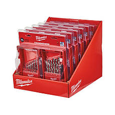 Набір свердл по металу MilwaukeePRO HSS-G THUNDERWEB (19 шт) дисплей 6 од, пластикова коробка, картонний дисплей