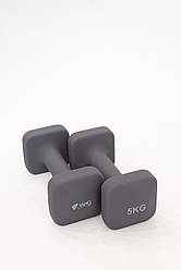 Гантелі WCGPRO Cube 2×5 кг для фітнесу, чорні, з міцного пластику